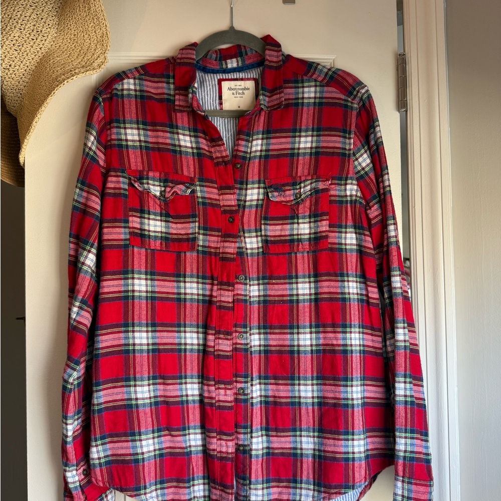 Abercrombie & Fitch Red Plaid Shirt